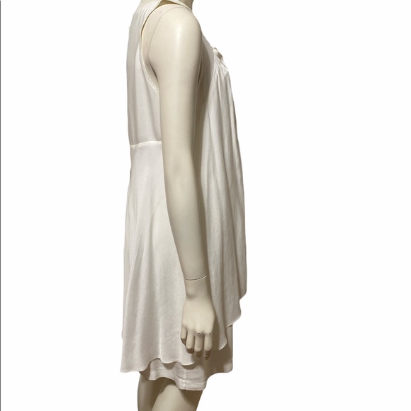 CHARLES CHANG-LIMA White Sleeveless Cupro Dress 8 - Picture 10 of 11